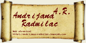 Andrijana Radmilac vizit kartica